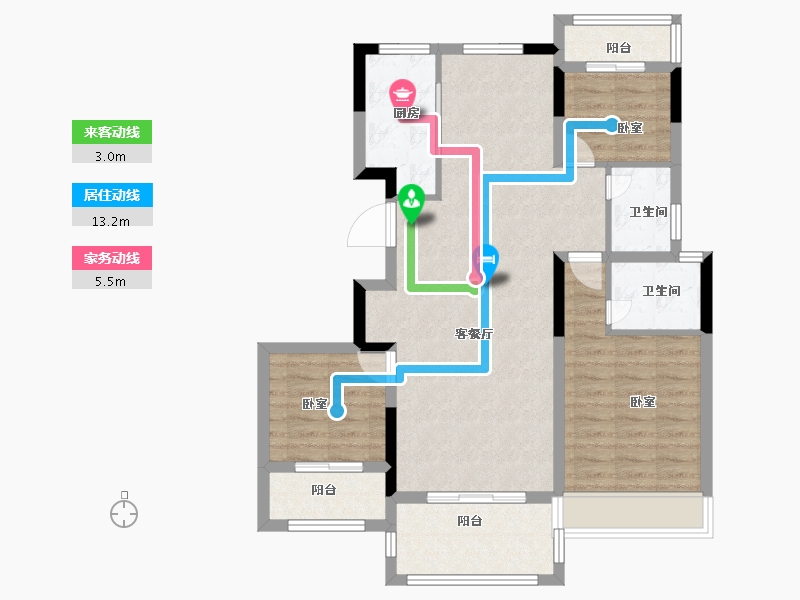 浙江省-金华市-中翼金报翡翠园-90.00-户型库-动静线