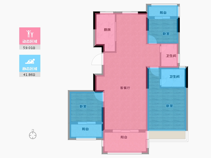 浙江省-金华市-中翼金报翡翠园-90.00-户型库-动静分区