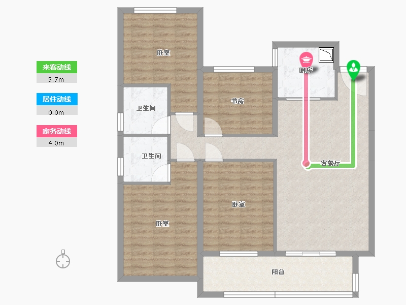 安徽省-合肥市-大富鸿学府-105.64-户型库-动静线