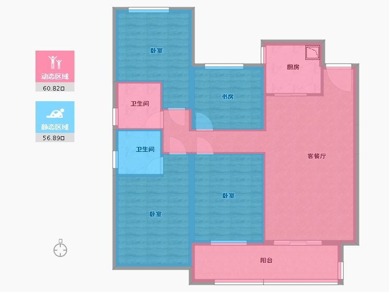 安徽省-合肥市-大富鸿学府-105.64-户型库-动静分区