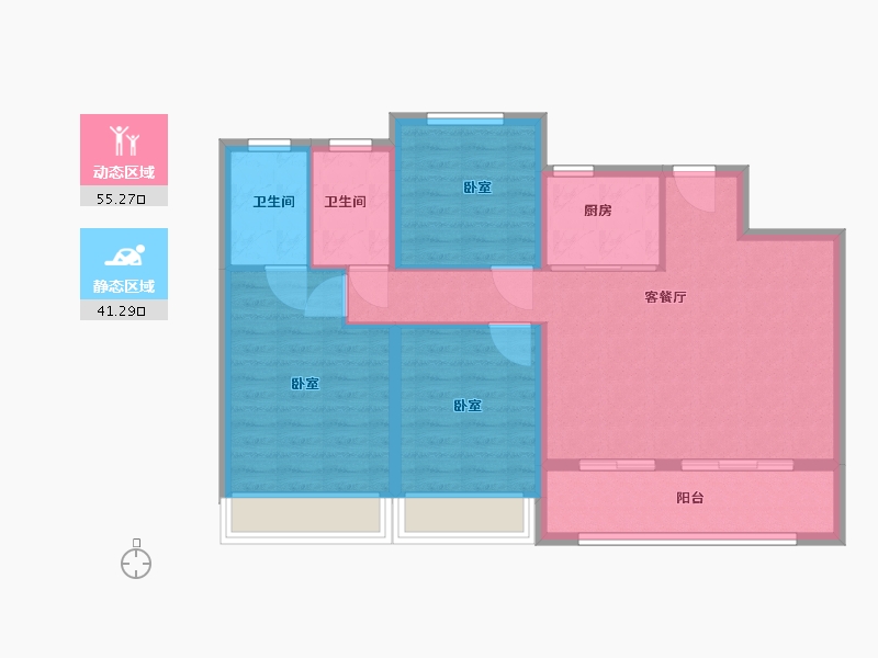 浙江省-温州市-国鸿·中央城-87.00-户型库-动静分区