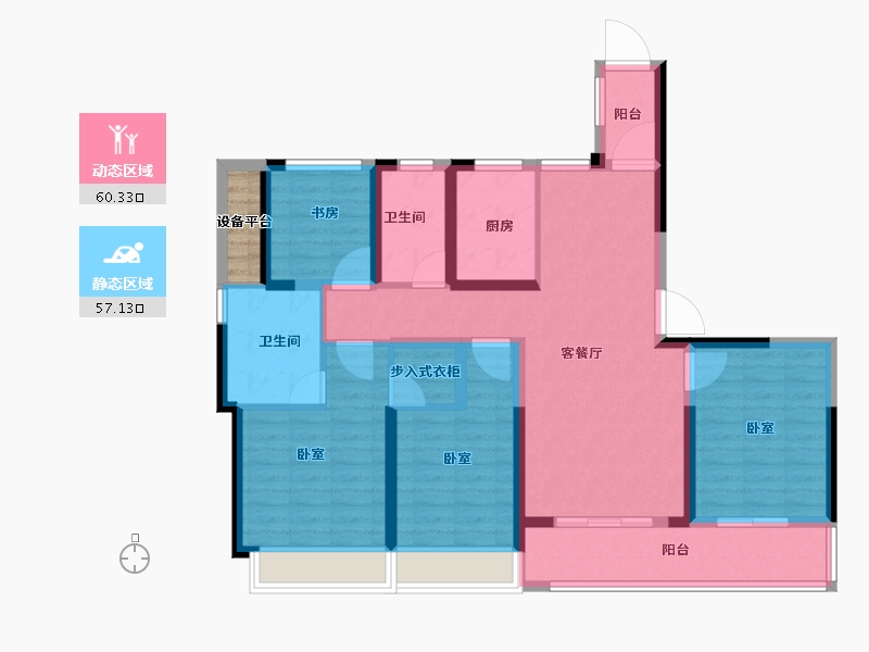 浙江省-绍兴市-融创绍兴壹号院-106.18-户型库-动静分区