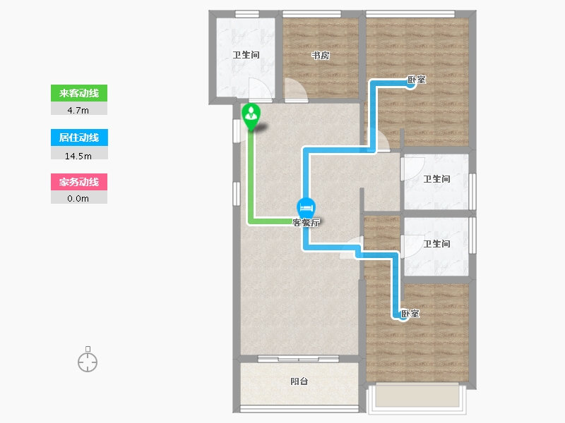 浙江省-杭州市-万固观澜府-92.77-户型库-动静线