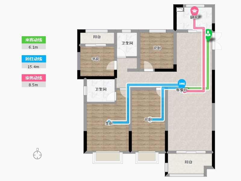 江苏省-泰州市-恒富城市之光-113.00-户型库-动静线