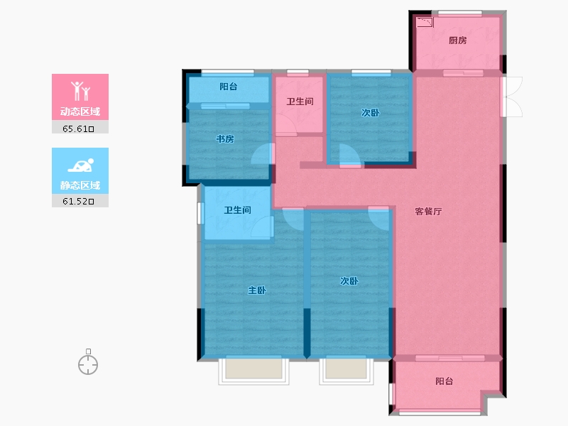 江苏省-泰州市-恒富城市之光-113.00-户型库-动静分区