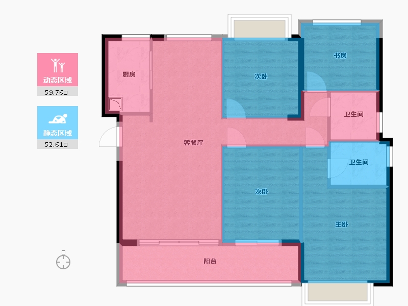 福建省-福州市-建发融侨山海大观-102.00-户型库-动静分区