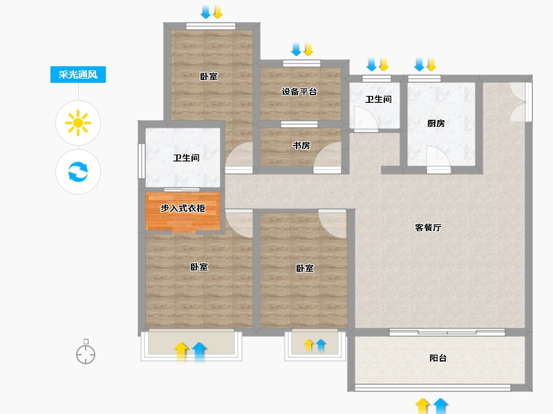 河南省-安阳市-建业多伦天筑-110.00-户型库-采光通风