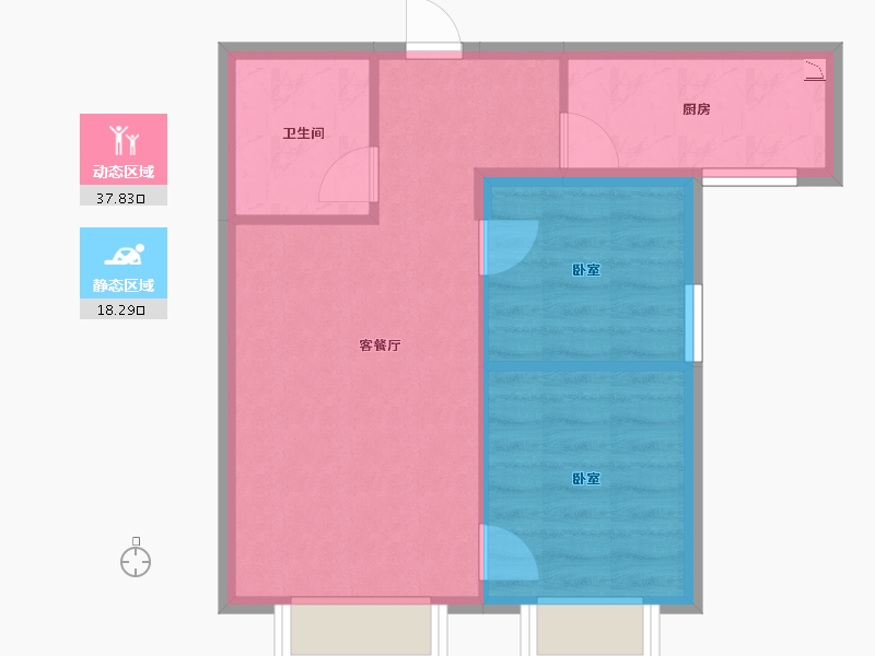 新疆维吾尔自治区-乌鲁木齐市-学府华庭-50.19-户型库-动静分区