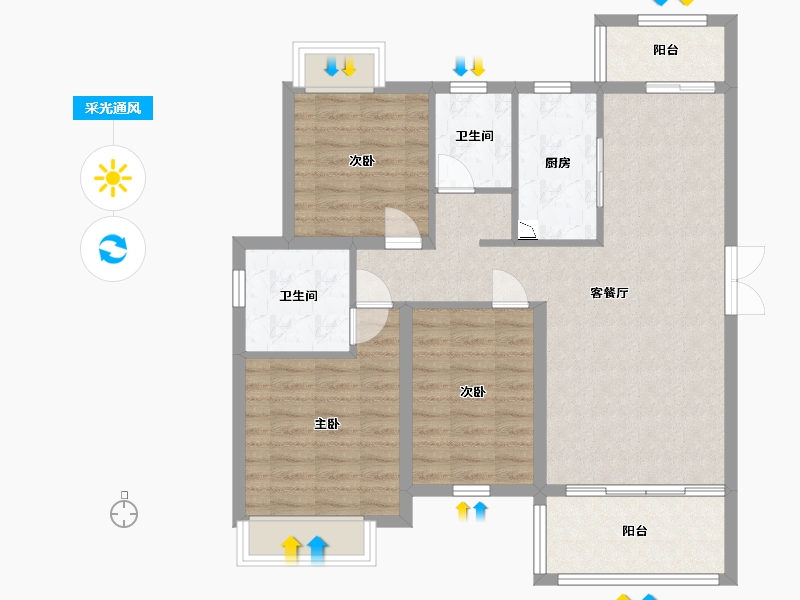 江西省-南昌市-春天里-90.00-户型库-采光通风