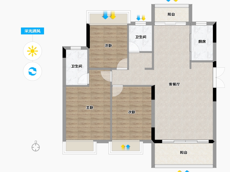 福建省-南平市-荣成凤凰华府-98.00-户型库-采光通风