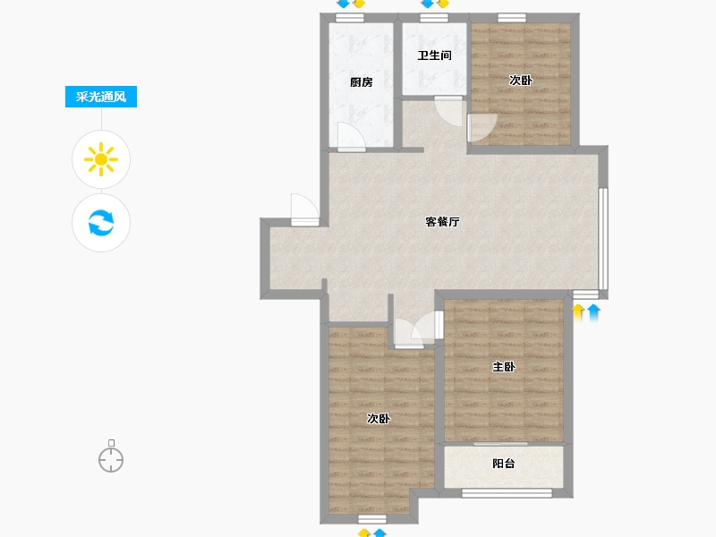 山东省-青岛市-中建锦绣城-90.00-户型库-采光通风