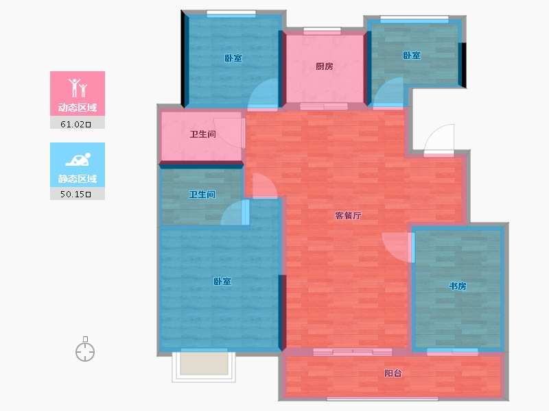 河南省-郑州市-中梁首府壹号-100.43-户型库-动静分区