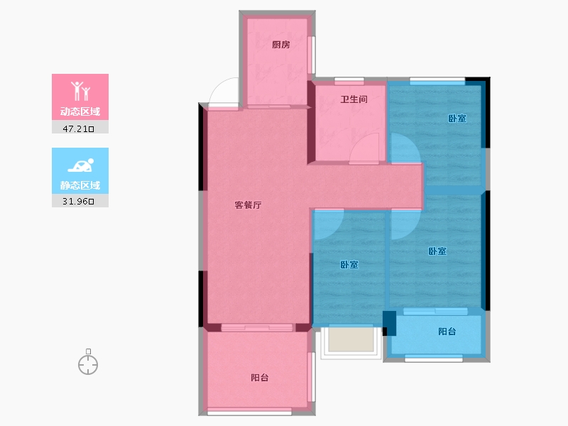 福建省-漳州市-瀚海五凤城-71.00-户型库-动静分区