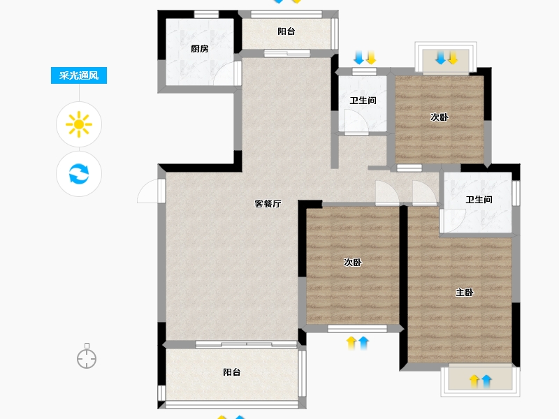 江西省-吉安市-庐陵·泰发茗城-99.20-户型库-采光通风