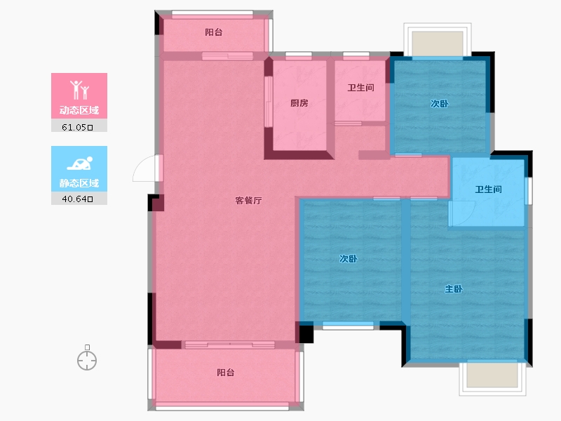 江西省-吉安市-庐陵·泰发茗城-90.41-户型库-动静分区