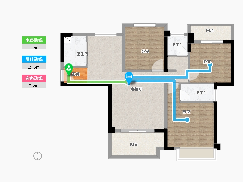 福建省-漳州市-格林兰锦-86.37-户型库-动静线