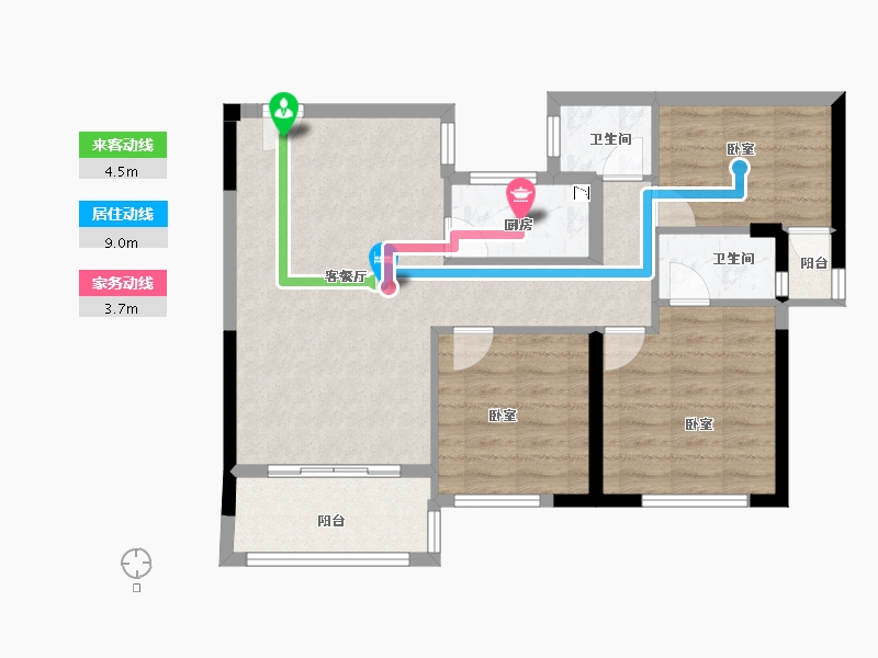 福建省-宁德市-中茵・外滩1号-75.00-户型库-动静线