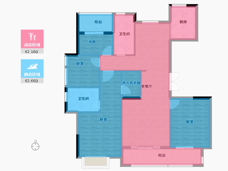 浙江省-绍兴市-大家映江南-113.11-户型库-动静分区