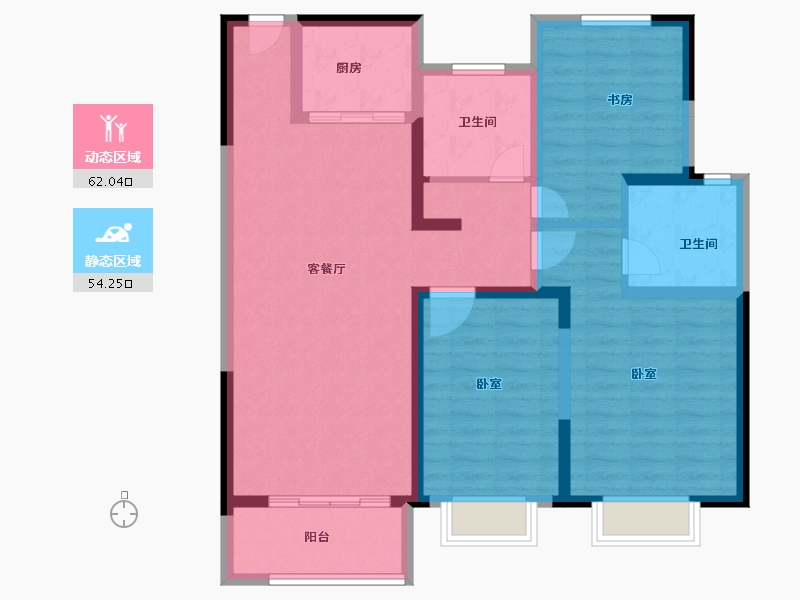 河南省-安阳市-嘉洲格林小镇-104.00-户型库-动静分区