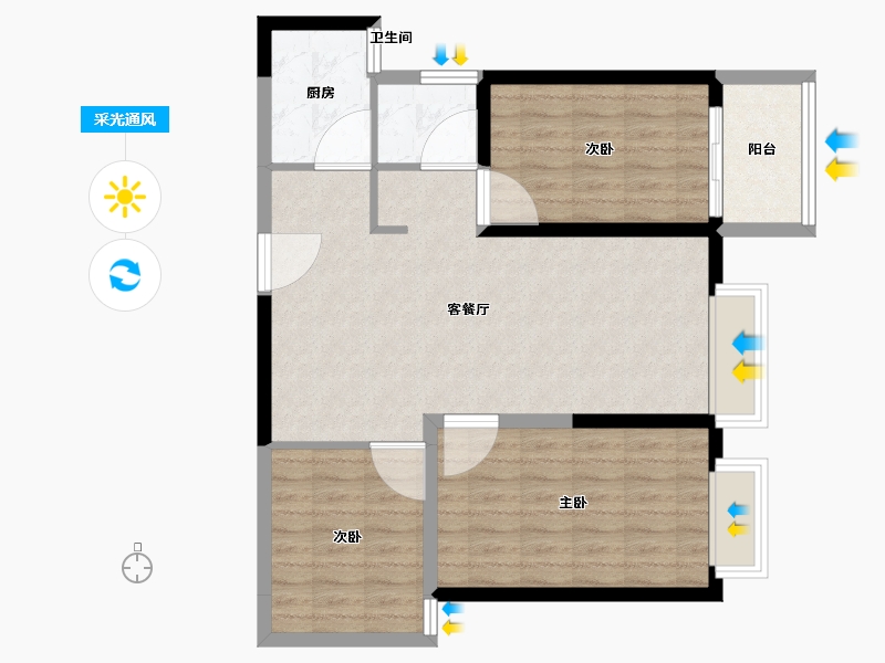 福建省-南平市-太阳名郡-79.99-户型库-采光通风