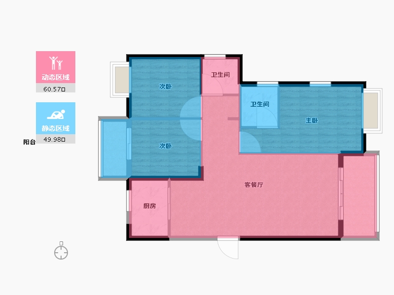 福建省-南平市-太阳名郡-100.99-户型库-动静分区