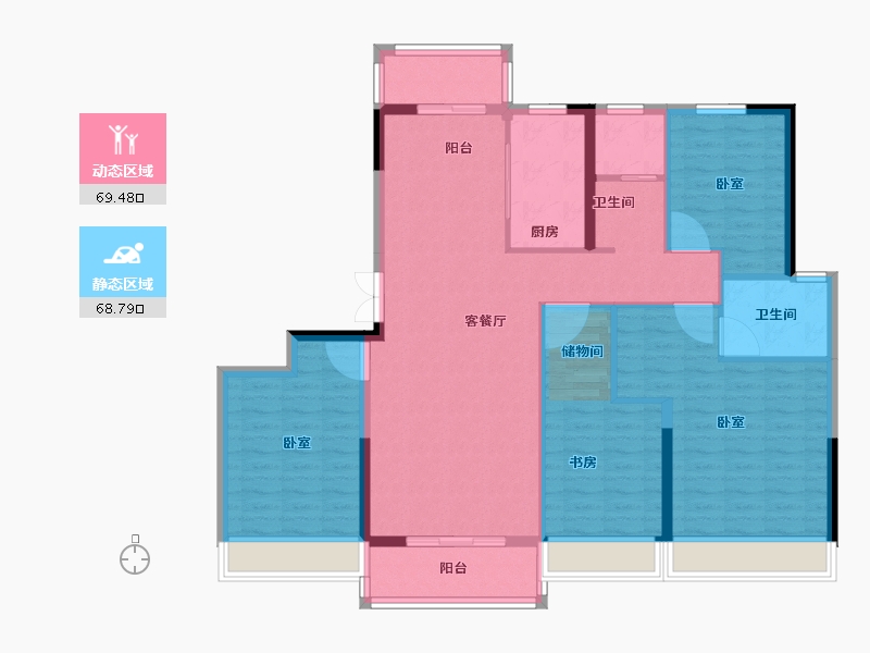 河南省-郑州市-中牟洺悦苑-125.01-户型库-动静分区