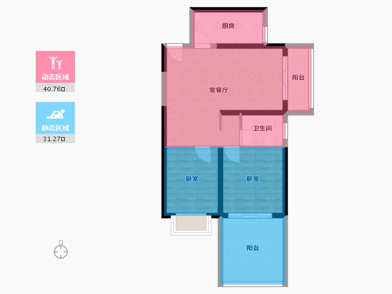 河南省-郑州市-谦祥·世茂·万华城-64.06-户型库-动静分区