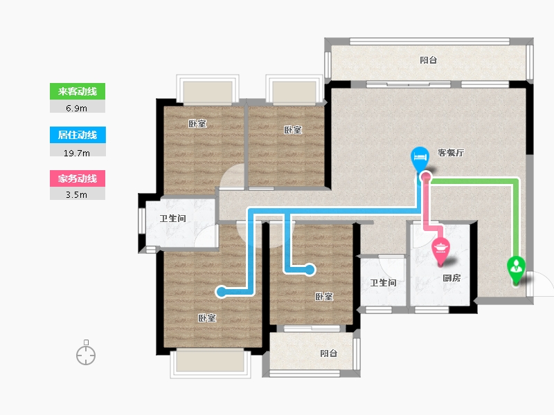 福建省-漳州市-瀚海五凤城-110.00-户型库-动静线