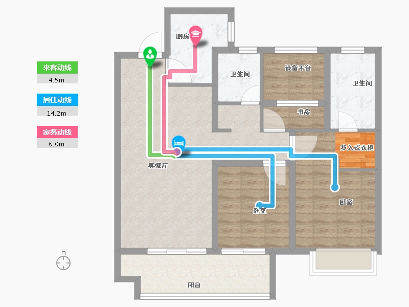 河南省-安阳市-建业多伦天筑-87.00-户型库-动静线