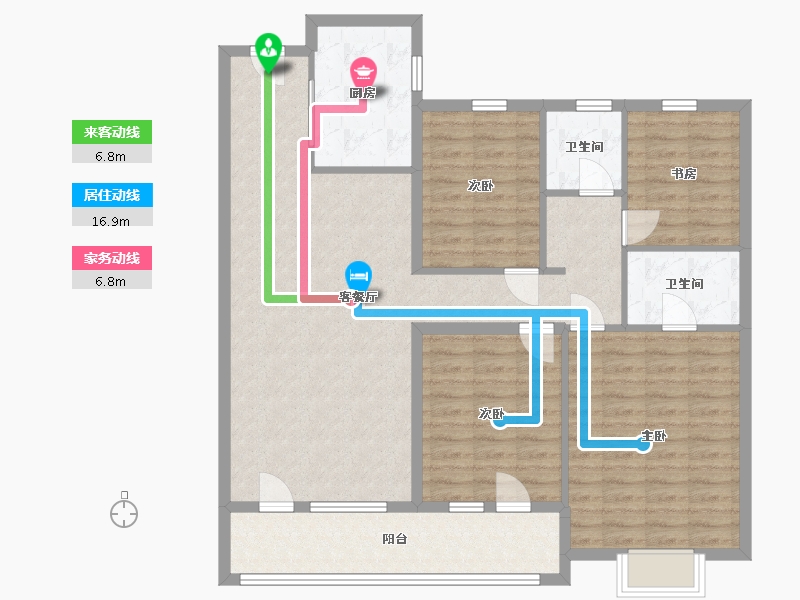 山东省-青岛市-灵山湾壹号-114.00-户型库-动静线