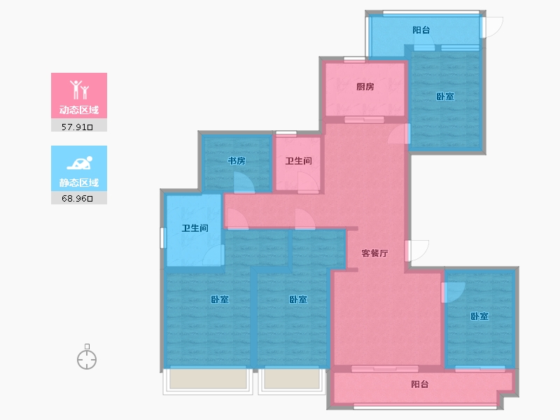 浙江省-杭州市-时代滨江翡翠之星-112.28-户型库-动静分区