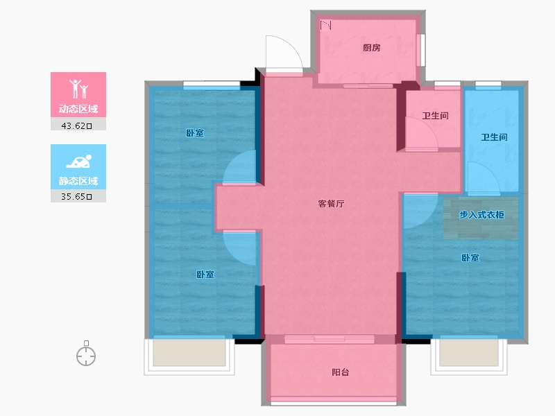 福建省-龙岩市-世茂德兴璀璨天城-71.00-户型库-动静分区