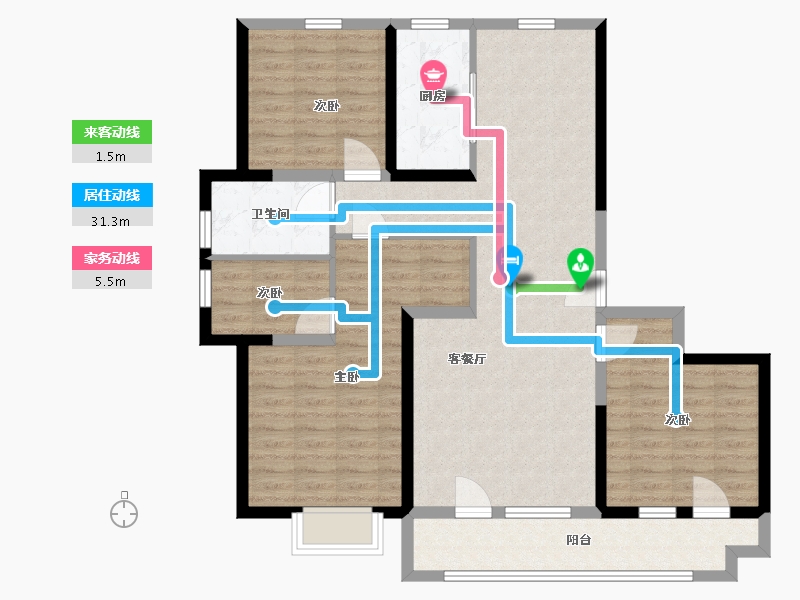 山东省-青岛市-万恒四季花城-108.00-户型库-动静线