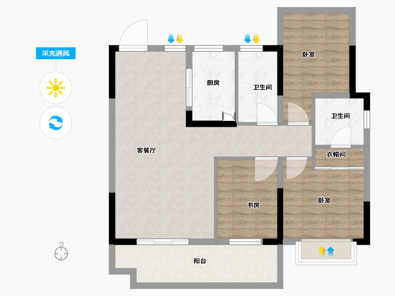 安徽省-合肥市-新华学府-89.04-户型库-采光通风