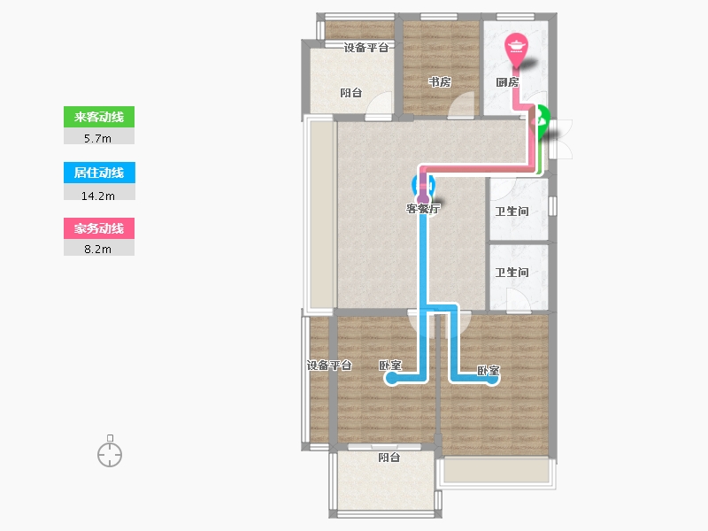 浙江省-绍兴市-勤业阳光龙庭-102.00-户型库-动静线