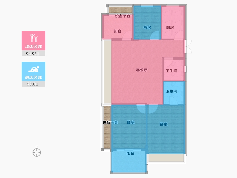 浙江省-绍兴市-勤业阳光龙庭-102.00-户型库-动静分区