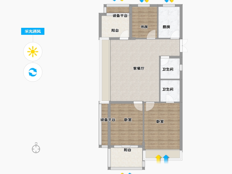 浙江省-绍兴市-勤业阳光龙庭-102.00-户型库-采光通风