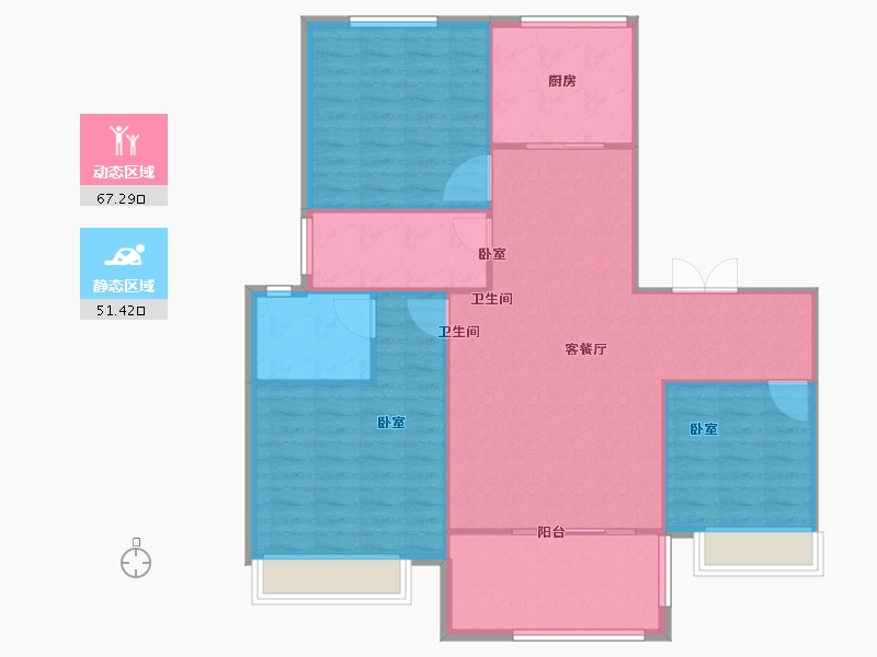 河南省-安阳市-内黄绿城国际-110.29-户型库-动静分区