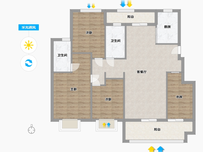 江西省-南昌市-国贸凤凰原-102.00-户型库-采光通风