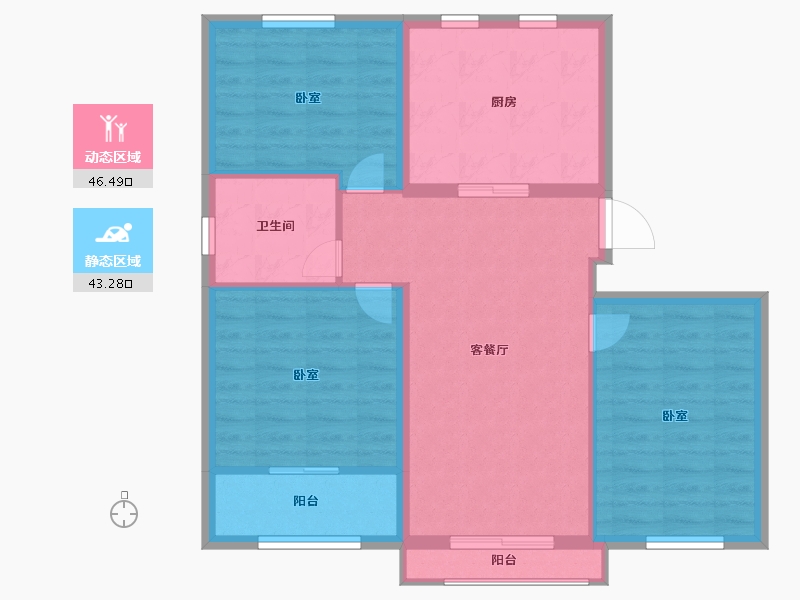 山东省-烟台市-天禧嘉园-81.00-户型库-动静分区