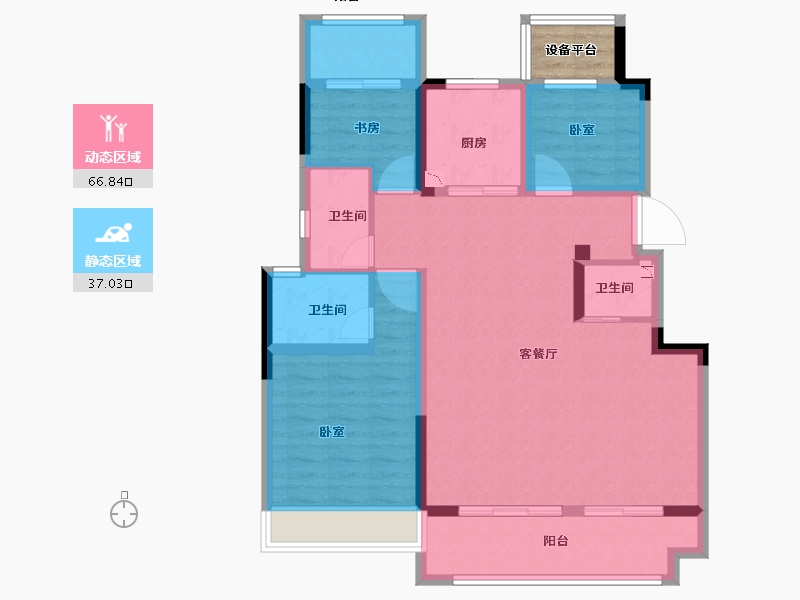 安徽省-合肥市-弘阳信德东方印-94.99-户型库-动静分区