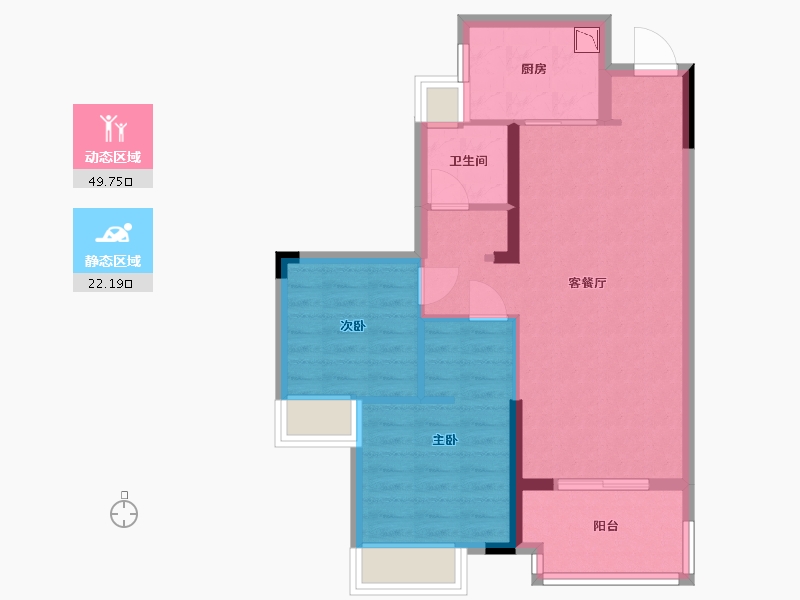 福建省-福州市-乌山九巷-64.00-户型库-动静分区