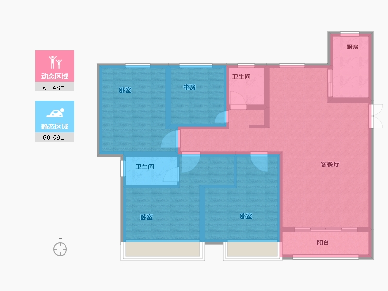 河南省-安阳市-西府景苑-110.70-户型库-动静分区