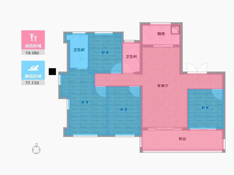 福建省-莆田市-天辉·悦府-103.00-户型库-动静分区