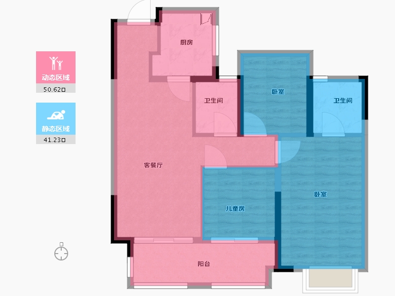 安徽省-合肥市-新城悦隽九里-82.23-户型库-动静分区