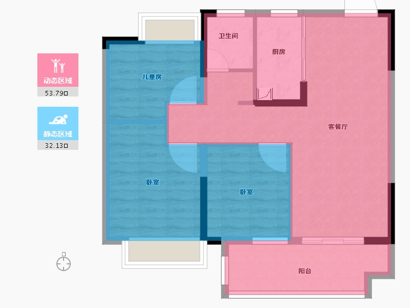 安徽省-合肥市-新华学府-76.99-户型库-动静分区