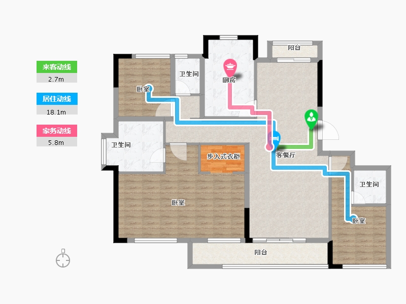 福建省-龙岩市-绿城·蘭园-132.00-户型库-动静线