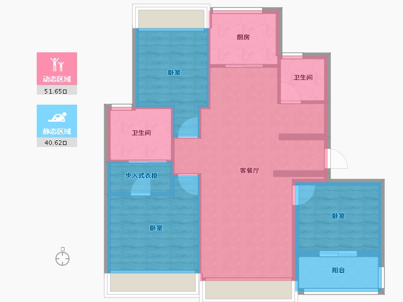 浙江省-嘉兴市-绿城乌镇蘭园-82.59-户型库-动静分区