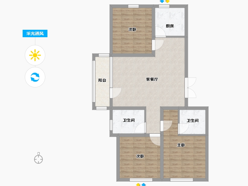 山东省-青岛市-城投悦动湾-87.00-户型库-采光通风