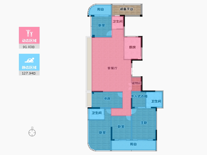 浙江省-衢州市-天元铭鼎-207.57-户型库-动静分区